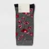 Women's Floral 3pk Crew Socks - A New Day™ Gray/Navy/Burgundy 4-10
