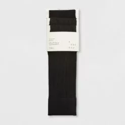 Women's 3pk Sheer Dot and Opaque Trouser Socks - A New Day™ Black 4-10