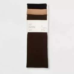 Women's 3pk Opaque Trouser Socks - A New Day™ Black
