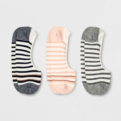 Women's Lurex Striped 3pk Liner Socks - A New Day™ - Assorted Color 4-10 4 Women's Lurex Striped 3pk Liner Socks - A New Day™ - Assorted Color 4-10 - Image 2