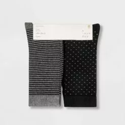 Women's Multipattern 6pk Crew Socks - A New Day™ Black 4-10
