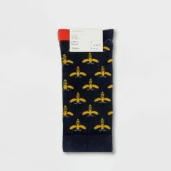 Women's Bee 3pk Crew Socks - A New Day™ Navy 4-10
