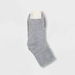 Women's 3pk Mary Jane Fold Over Cuff Socks - A New Day™ 4-10 Gray Heather