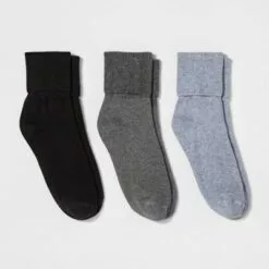 Women's 3pk Mary Jane Fold Over Cuff Socks - A New Day™ 4-10 Gray Heather -A New Day popular shop unnamed file 4274