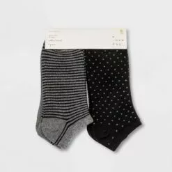 Women's Multipattern 6pk Low Cut Socks - A New Day™ Black 4-10