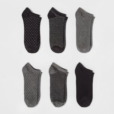 Women's Multipattern 6pk Low Cut Socks - A New Day™ Black 4-10 4 Women's Multipattern 6pk Low Cut Socks - A New Day™ Black 4-10 - Image 2