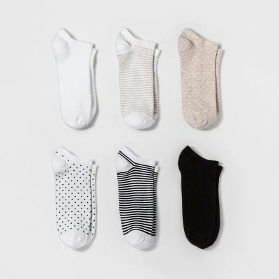 Women's Multipattern 6pk Low Cut Socks - A New Day™ White 4-10 4 Women's Multipattern 6pk Low Cut Socks - A New Day™ White 4-10 - Image 2