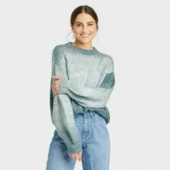 Women's Crewneck Pullover Sweater - A New Day™ Teal Spacedye M 8 Women's Crewneck Pullover Sweater - A New Day™ Teal Spacedye M -A New Day popular shop unnamed file 4354
