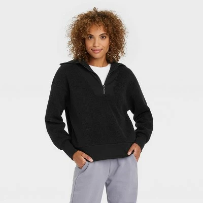 Women's Sherpa Quarter Zip Sweatshirt - A New Day™ 5 Women's Sherpa Quarter Zip Sweatshirt - A New Day™ - Image 3