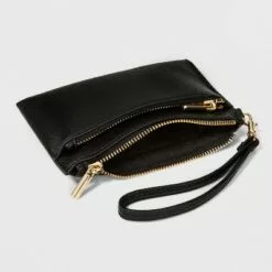 Double Zip Wristlet Pouch - A New Day™ Biege