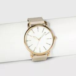 Women's Strap Watch with Changeable Straps - A New Day™ Beige/Navy/Gray