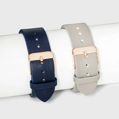 Women's Strap Watch with Changeable Straps - A New Day™ Beige/Navy/Gray 4 Women's Strap Watch with Changeable Straps - A New Day™ Beige/Navy/Gray - Image 2