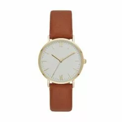 Women's Classic Strap Watch - A New Day™ Gold/Brown