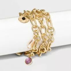 Cabochon and Simulated Pearl Charm Bracelet Set 3pc - A New Day™ Blue -A New Day popular shop unnamed file 489