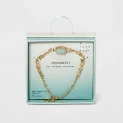 Silver Plated Gold Layered Chain Bracelet - A New Day™ Amazonite -A New Day popular shop unnamed file 499