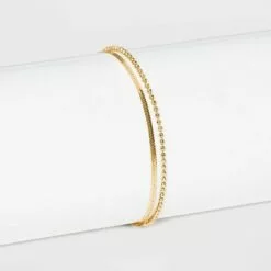 Sterling Silver with Snake Chain and Beaded Chain Bracelet Set 2pc - A New Day™ -A New Day popular shop unnamed file 511