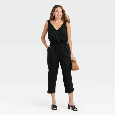 Women's Sleeveless Tie-Shoulder Jumpsuit - A New Day™ 5 Women's Sleeveless Tie-Shoulder Jumpsuit - A New Day™ - Image 3