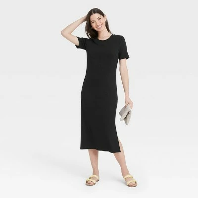Women's Short Sleeve Rib Knit T-Shirt Dress - A New Day™ 5 Women's Short Sleeve Rib Knit T-Shirt Dress - A New Day™ - Image 3