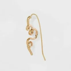 Squiggle Long Earrings - A New Day™ Metallic Gold