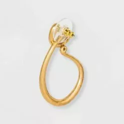 Short Metal Squiggle Drop Earrings - A New Day™ Light Gold