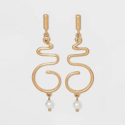 Open Squiggly Earrings - A New Day™ Gold 4 Open Squiggly Earrings - A New Day™ Gold - Image 2