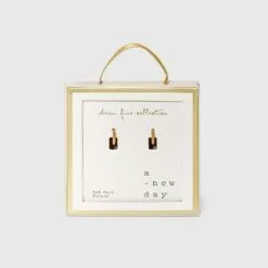 14K Gold Plated Twist Huggie Hoop Earrings - A New Day™ -A New Day popular shop unnamed file 803