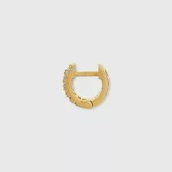 14K Gold Plated Cubic Zirconia Huggie Hoop Earrings - A New Day™