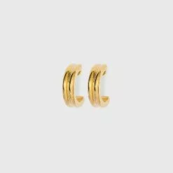 14K Gold Plated Ridge Hoop Earrings - A New Day™ -A New Day popular shop unnamed file 815
