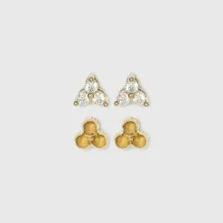 14K Gold Plated Cubic Zirconia Ball Cluster Stud Earring Set - A New Day™ -A New Day popular shop unnamed file 818