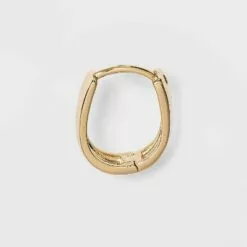 14K Gold Plated Oval Hoop Drop Earrings - A New Day™