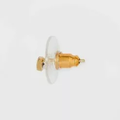 14K Gold Plated Cubic Zirconia Triple Circle Cubic Zirconia Stud Earrings - A New Day™