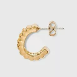 Puffed Hoop Earrings - A New Day™ Gold