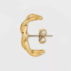 Hoop Twisted Rope Earring Set 3pc - A New Day™ Gold