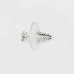 Sterling Silver Rectangle Pear Cubic Zirconia Stud Earring Set 4pc - A New Day™