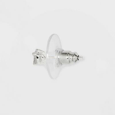 Sterling Silver Rectangle Pear Cubic Zirconia Stud Earring Set 4pc - A New Day™ 3 Sterling Silver Rectangle Pear Cubic Zirconia Stud Earring Set 4pc - A New Day™