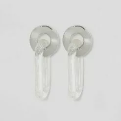 Circular Post with Oval Drop Earrings - A New Day™ Clear -A New Day popular shop unnamed file 884
