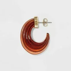 Ridged Hoop Earrings - A New Day™ Green