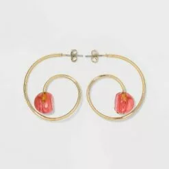 Swirl Hoop with Bead Earrings - A New Day™ Blue 11 Swirl Hoop with Bead Earrings - A New Day™ Blue -A New Day popular shop unnamed file 906