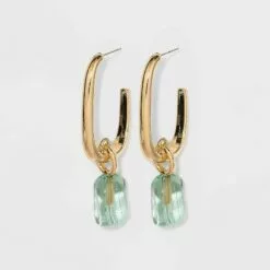 Rectangle Hoop with Transparent Drop Earrings - A New Day™ Pink -A New Day popular shop unnamed file 912