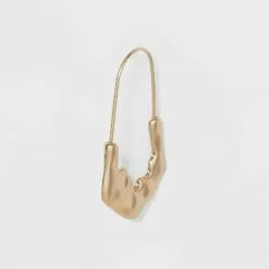 Molten Hammered Hoop Earrings - A New Day™ Gold