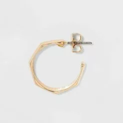 Hammered Textured Hoop Trio Earrings - A New Day™ Gold