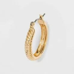 Multi Textured Hoop Trio Earrings - A New Day™ Gold