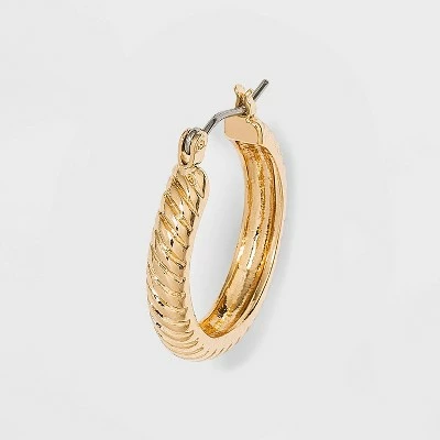 Multi Textured Hoop Trio Earrings - A New Day™ Gold 3 Multi Textured Hoop Trio Earrings - A New Day™ Gold